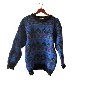Vintage Gallagher‎ Mohair Acrylic Geometric Print Sweater Size M